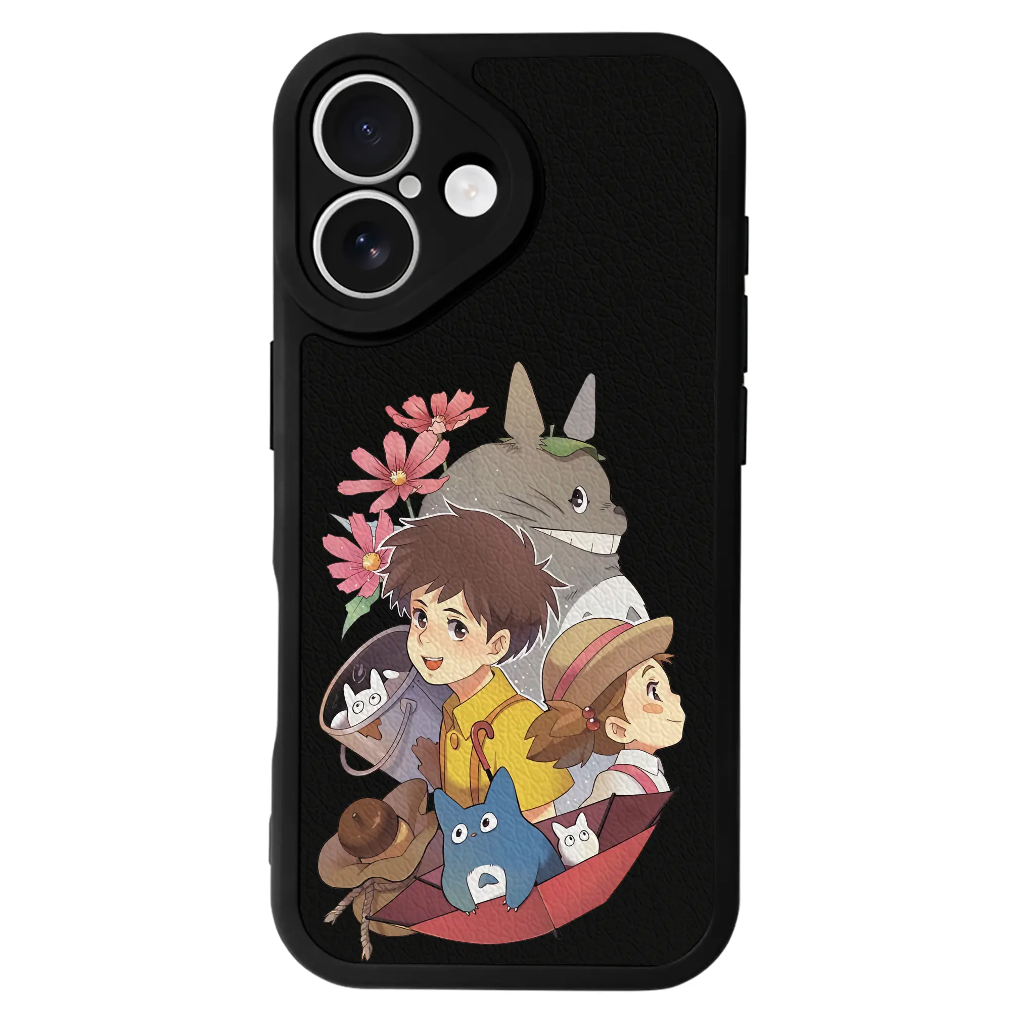 となりのトトロ グッズ 草壁 メイ - IPhone 16シリーズ対応 ・ シリコンスマホケース ・ レザー調 ・ 高精度フィット ・ 耐衝撃 ・ ワイヤレス充電対応 ・ 精密カット